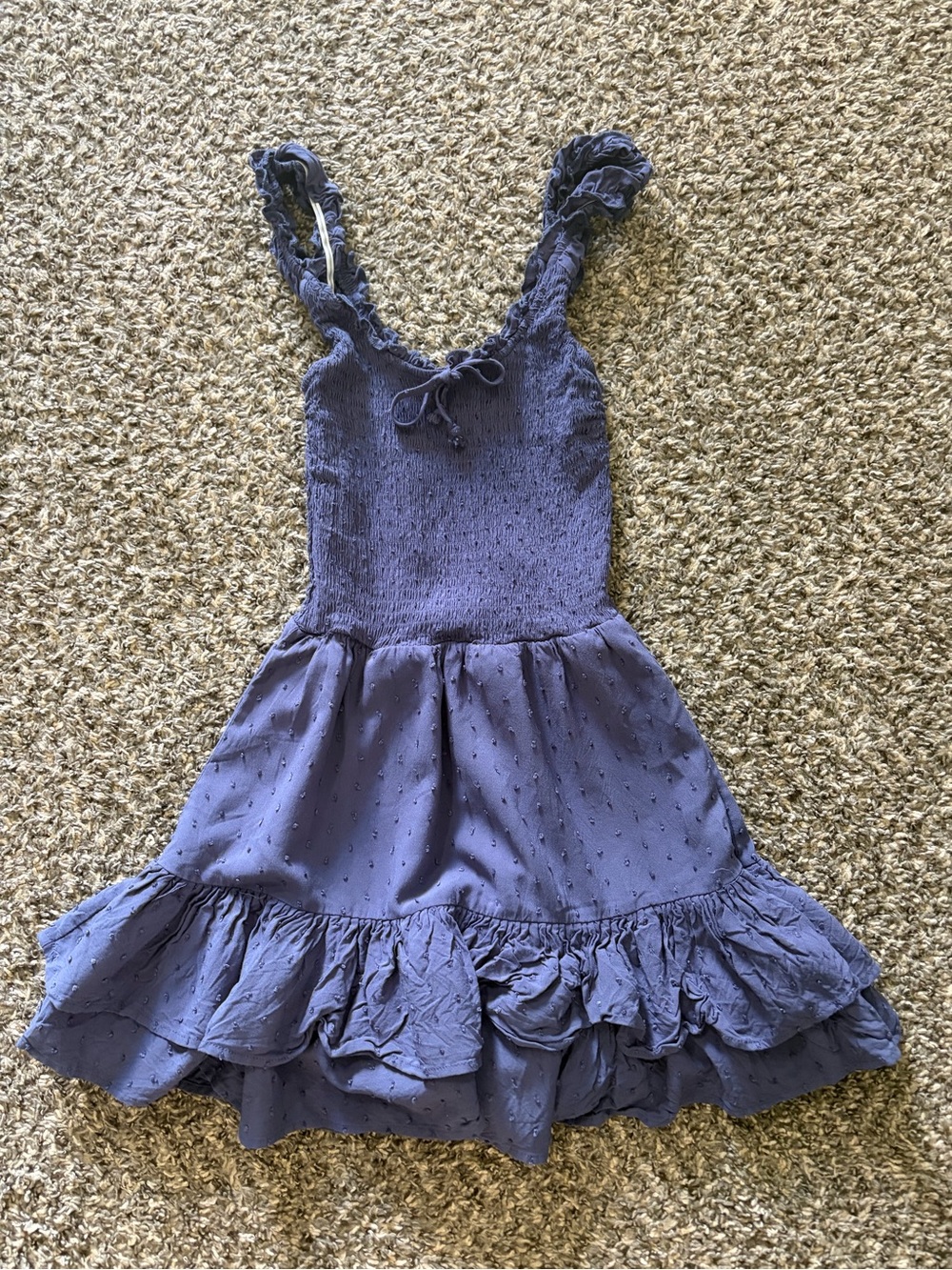 Aeropostale Lavender Smocked Ruffle Strap Dress